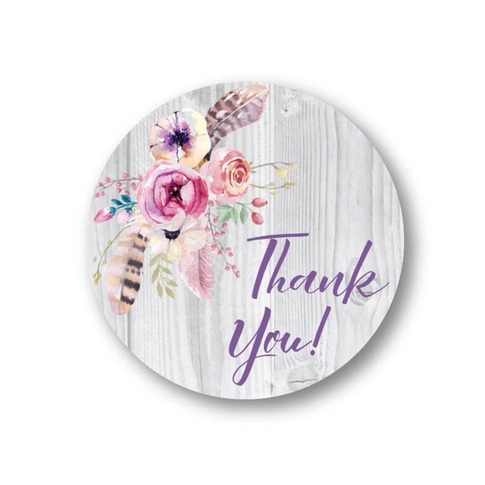 500 Boho Thank You Stickers 1” Round PRICE FIRM - Picture 5 of 5